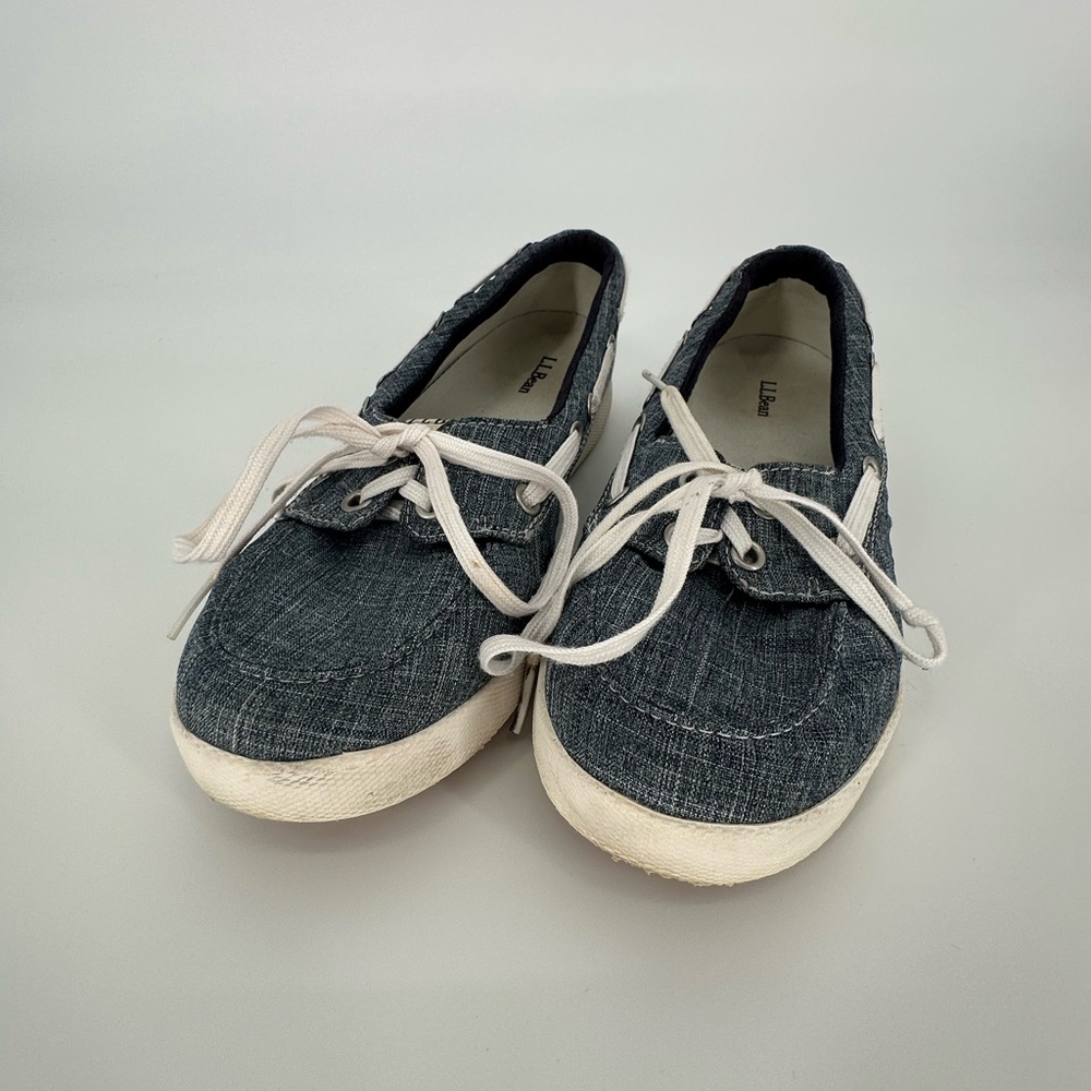 LL Bean Canvas Deck Boat Shoe Loafers Item ID 287089 Blue Womens Size 8.5
